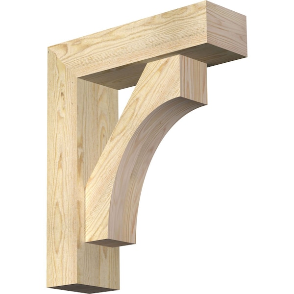 Ekena Millwork Westlake Block Rough Sawn Bracket w/ Offset Brace, Douglas Fir, 6"W x 20"D x 24"H BKT0604X20X24WTL05RDF - main